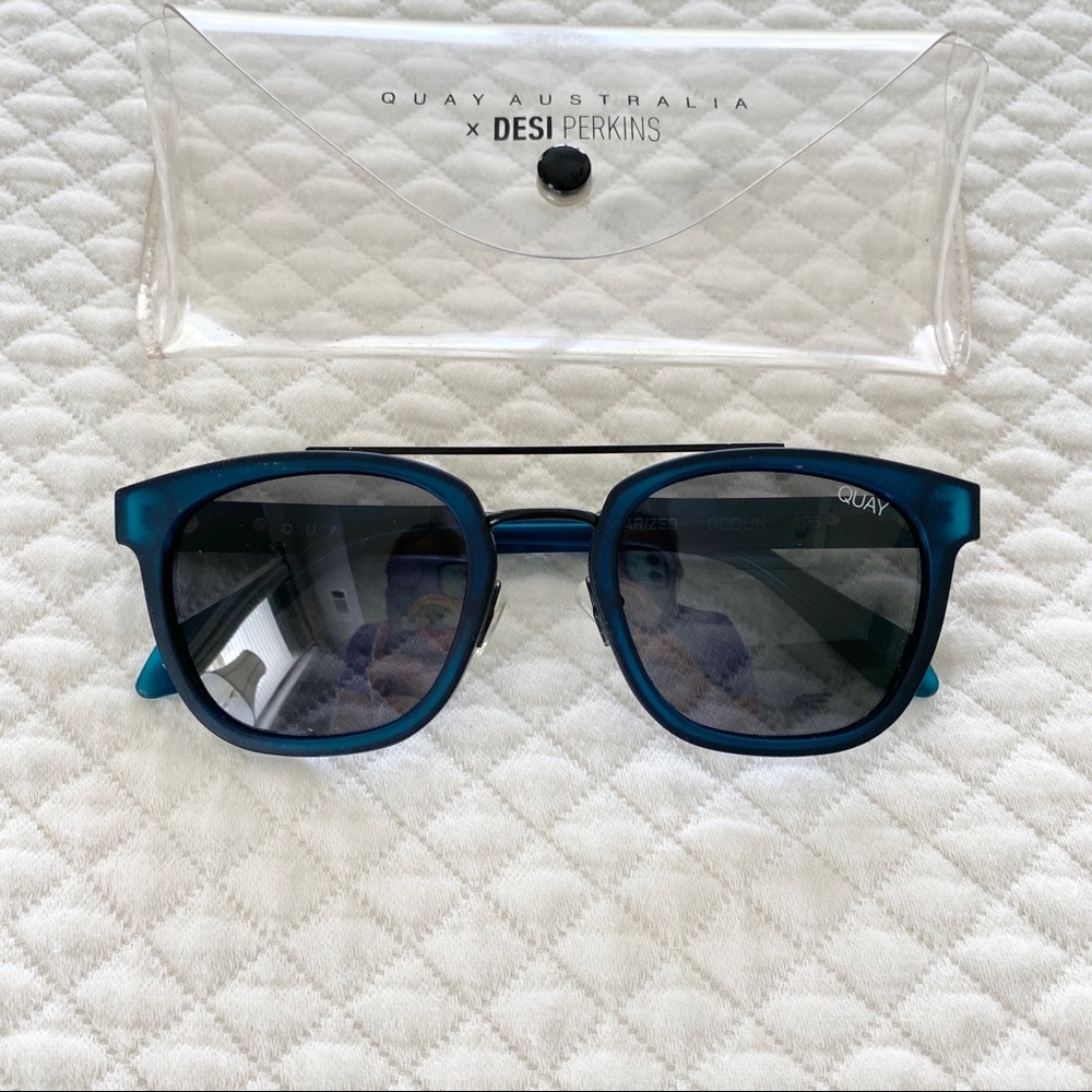 Quay x Desi Perkins Blue Sunglasses